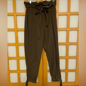 Paperbag Waist Knot Hem Pants